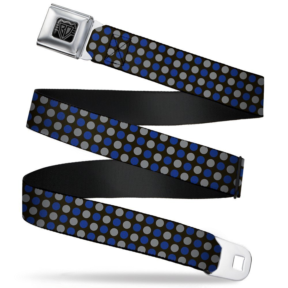 6320 Seatbelt Belt - Mini Polka Dots Black/Blue/Gray - 1.0" Wide - 20-36